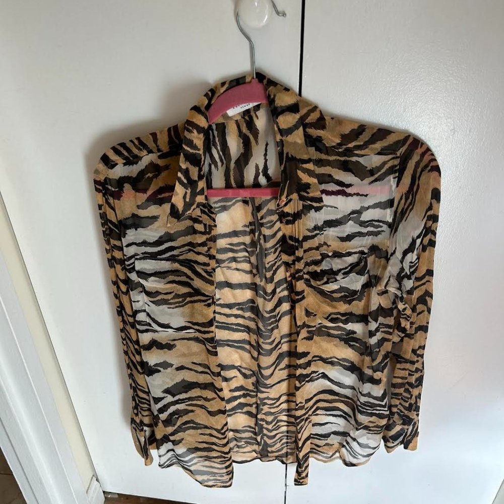 Women's Equipment Tiger Print Sheer Shirt
